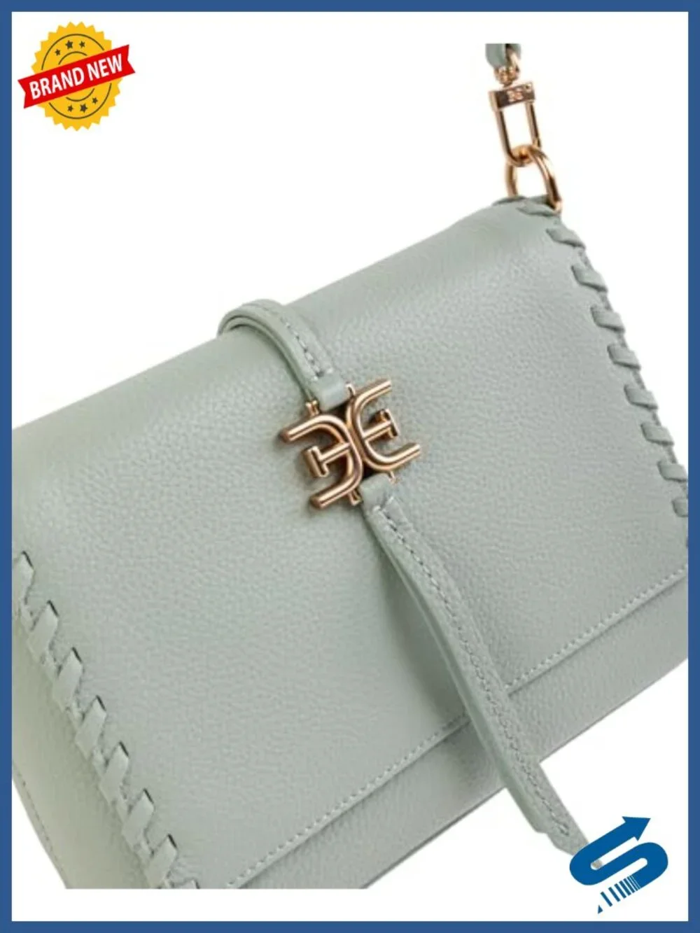 Leather Fold-Over Crossbody Bag with Tassel Detailing